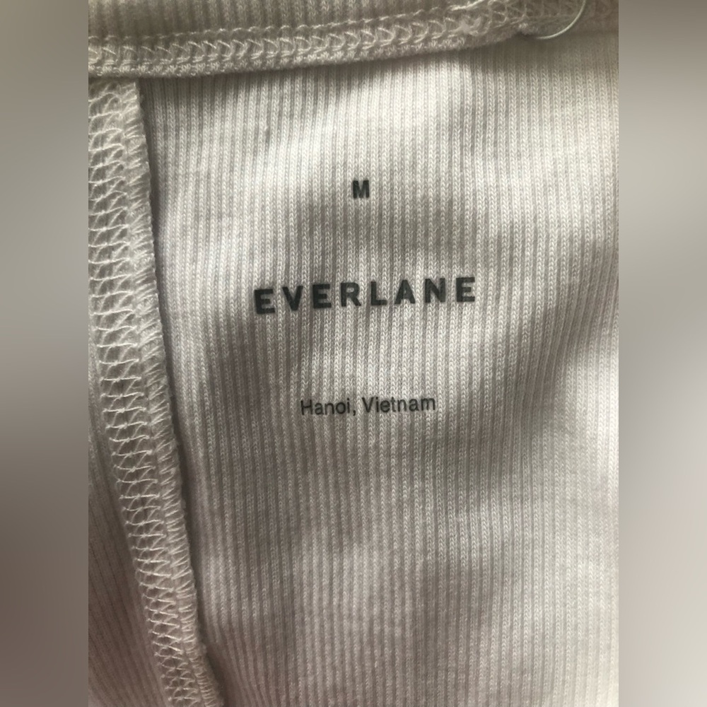 New Everlane The Luxe Rib Crew Top White Medium Short Sleeve - Picture 13 of 14
